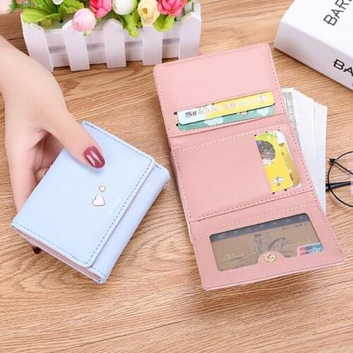 Fashion Heart Pattern Wallet Female Short Purse For Women Coins Large Capacity Girl Wallet Luxury Design Money Bag