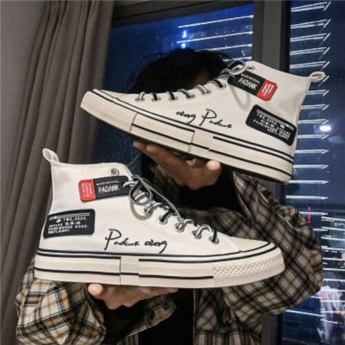 Men Shoes Vulcanize Canvas Shoes High top Casual Breathable teens Sneakers Flats Walking travel lovers Tennis shoes Skateboard