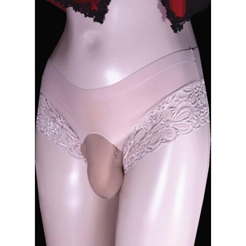 Mens Sexy Thong Sissy Lingerie Lace Sexy Thong Reinforced Bag Bikini Panties Lace Panties Thong трусы мужские