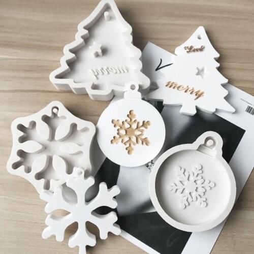 New Christmas Day Series Silicone Mold Snowflake Tree Leaf Shape Birthday Cake Decorating Tool Chocolate Fondant Mold Cake Mould