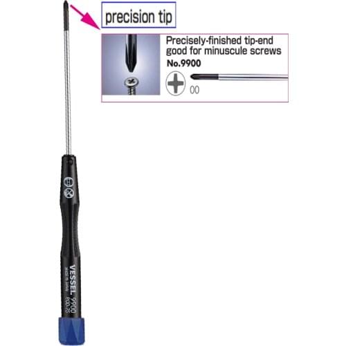 Original VESSEL Micro Screwdriver No.9900 (+)2.5mm Precision Screw driver for Samsung iPhone X 7 Plus Laptop PC Repair Tool