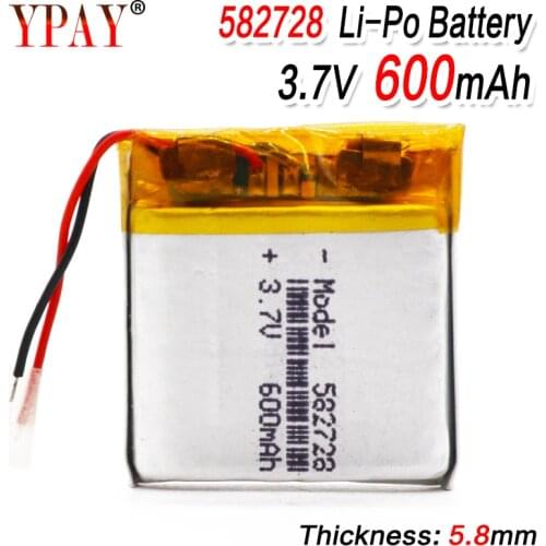 3.7V 600mAh 582728 Rechargeable li-Polymer Li-ion Battery For Q50 G700S K92 G36 Y3 Childrens Smart Watch MP3 Bluetooth Headset