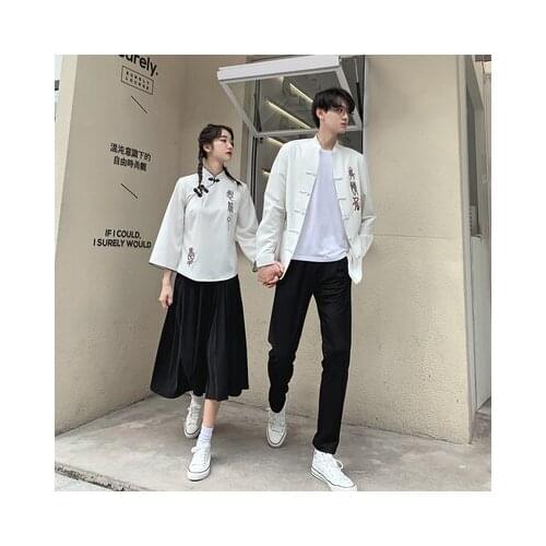 Different couples dress ethnic style Han class Chinese style minority design couples clothes couples clothing