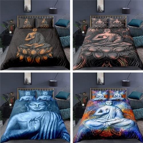 Buddha Duvet Cover Comforter Bedding Queen King Bed Linens 1Quil cover+1/2 Pillowcase Bedclothes 2/3pcs (No Sheet)