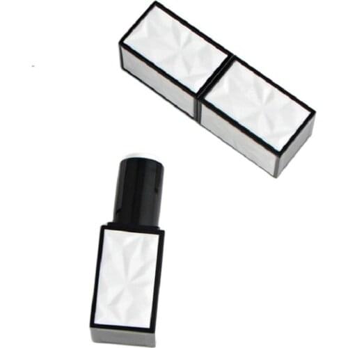 Superior Quality Empty Refillable Lipstick Tube Patch Black and White Strips Spot Lip Gloss Tube Container Packaging 20pcs/lot