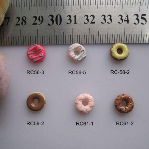 RC56-61 30pcs/bag Cartoon 10mm Chocolate Donuts Resin Cartoon Deco Nail Art Decoration Nail DIY Deco