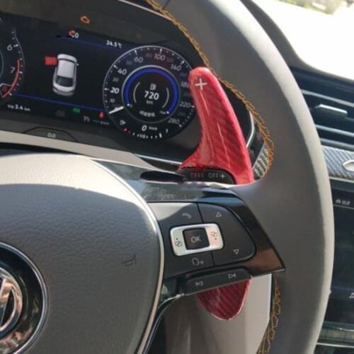 Real Carbon Fiber For Volkswagen VW DSG Golf 8 MK8 R Line GT TDI TSI P2ab Car Steering Wheel Paddle Extensions Shift Cover