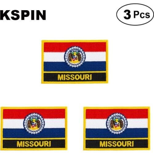 U.S.A Missouri Rectangular Shape Flag patches embroidered flag patches national flag patches for clothing DIY Decoration