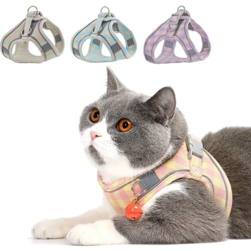 Nylon Reflective Dog Harness Vest Pet Puppy Cat Easy Walking Harnesses Chihuahua Adjustable Collar For Small Medium Dogs Cats