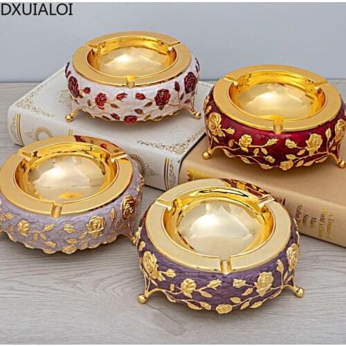 Home decoration zinc alloy European retro ashtray home living room KTV countertop ashtray desktop ornaments metal crafts