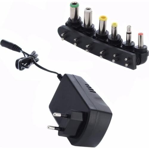 1pc Universal 3V 4.5V 6V 7.5V 9V 12V Travel AC DC Power Charger Adapter Converter With 6 Different EU Plugs Adjustable