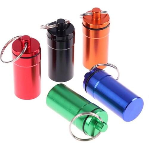 Hot Waterproof Aluminum Pill Box Case Bottle Cache Drug Holder Container Keychain Medicine Box Health Care