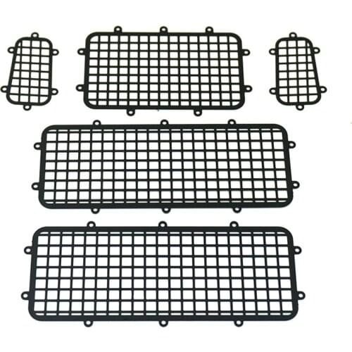 1Set High-ended Metal Window Mesh Protective Net for 1/10 RC Crawler Car Traxxas Trx 4 Upgrade Parts Black