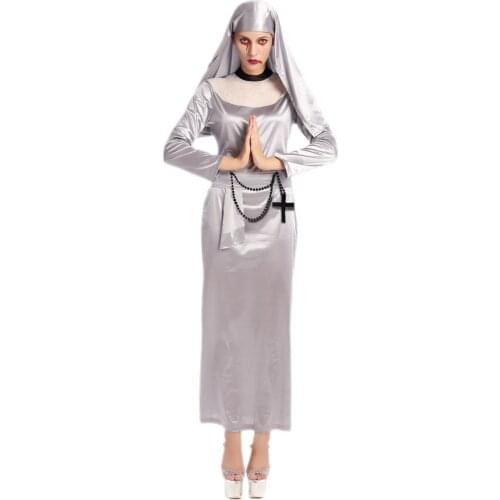 High Quality Sexy Zombie Nun Costume Free Shipping 3S1694 Hot Sale Sexy Halloween Costume Fancy Dress