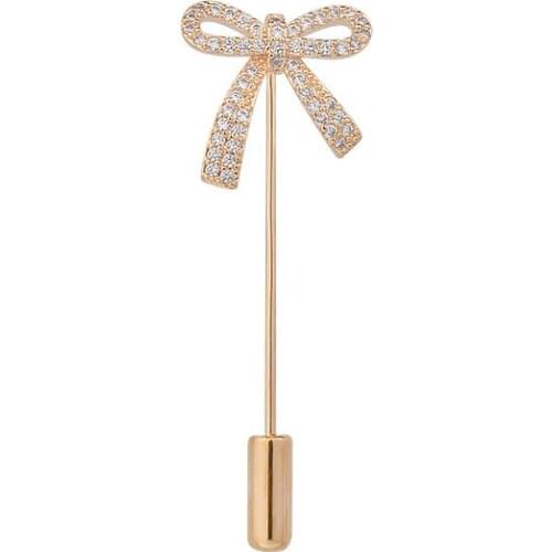 YAN MEI New Arrival Rose Gold Color Zircon Butterfly Brooch Micro Paved Round Bow Brooches Pin Womens Jewelry GLX0126