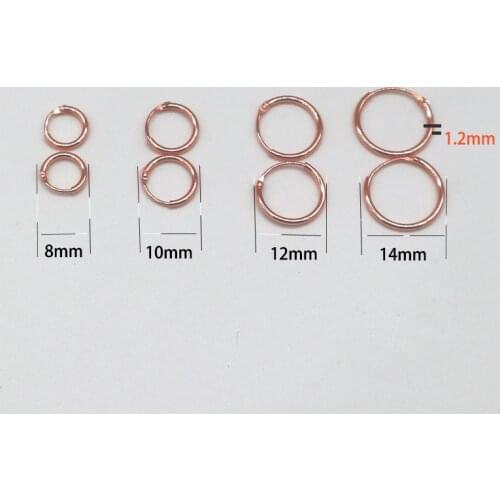 Rose Gold color Simple Small Ear Bone Hoop Earrings For Women 925 Sterling Silver Material Mini Round Circle Earrings Hoops