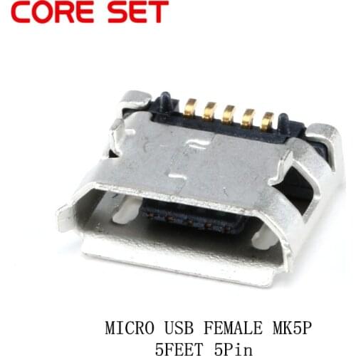 100PCS Micro USB 5P Socket 5 Pin MK5P SMD DIP Female Connector MINI USB