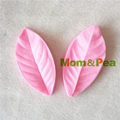 Mom&Pea 1200 Free Shipping Leaf Silicone Press Mold Cake Decoration Fondant Cake 3D Mold Food Grade
