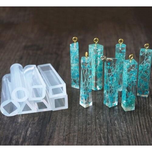 5x Crystal Silicone Pendant DIY Molds Resin Jewelry Making Mould Tool