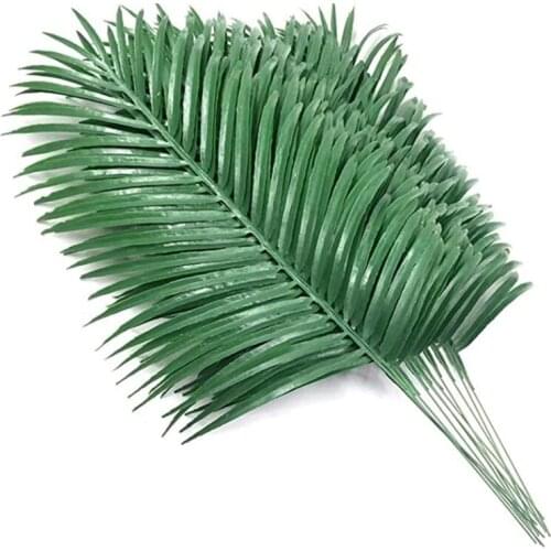 AF89 12Pcs Artificial Palm Leaves Plants Faux Palm Fronds Tropical Large Palm Leaves Greenery Plant for Leaves Hawaiian Party