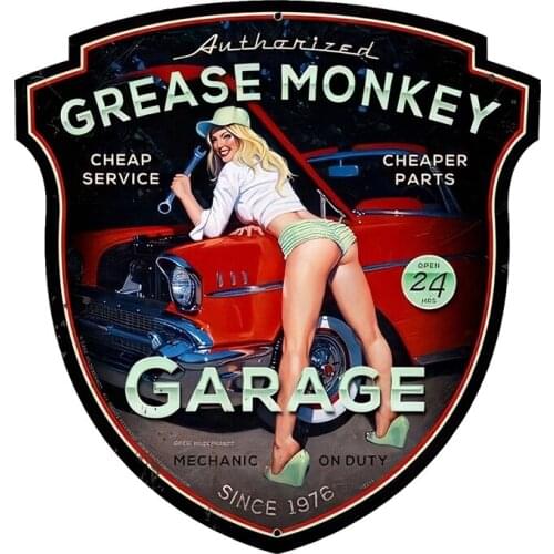 Fuzhen Boutique Decals Exterior Accessories Sexy Pin Up Girl Grease Monkey Sign Car Stickers Decal Quality Waterproof PVC 13cm