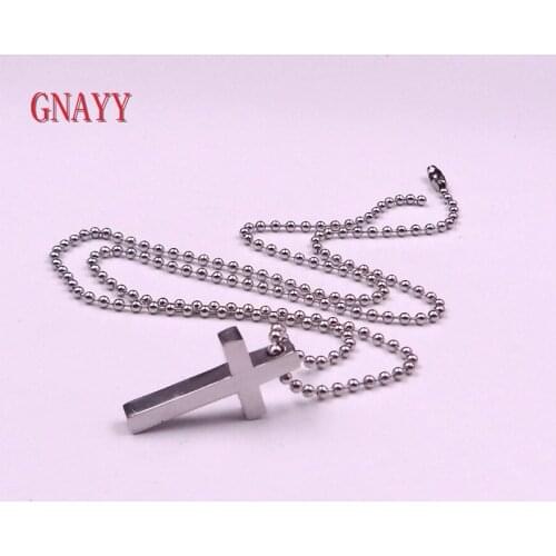 GNAYY Jewelry Religious Stainless Steel Huge Cross Pentacle Pendant Necklace ball chain 18''-28''for women men Boys