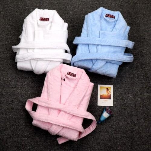Autumn Winter Bathrobes Women Men cotton Ladys Long warm Sleeve Female Thick Sleepwear Homewear pijamas thicken lovers winter