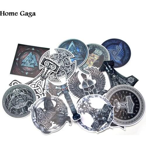 10sets/lot Homegaga 14pcs/set vikings Scrapbooking Stickers for Laptop Skateboard Home Decoration Styling Vinyl Decals D0879
