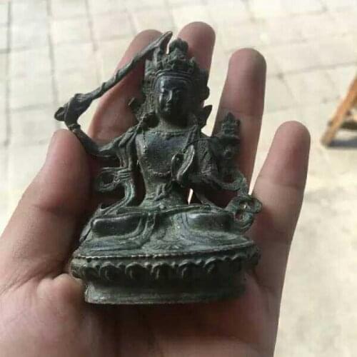 Chinese Tibet Buddha Bronze Statue Buddha of Nepal Old Copper Statue Desk Decoration Buddha Statue Figurines