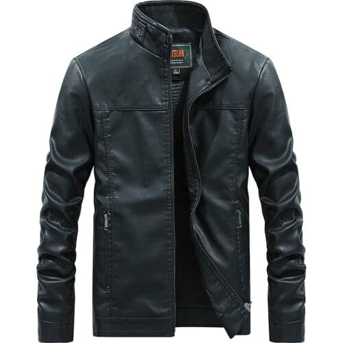 Brand Spring Autumn New Mens Jackets Solid Collars Pu Leather Overcoat for Male Jackets Outer Wear Leisure Motorcycle Clothing