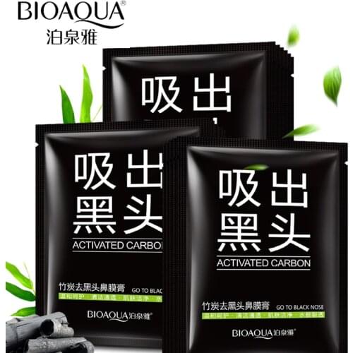 1pc BIOAQUA Mask Actiated Carbon Nose Facial Blackhead Remover Cream Pore Cleanser Black Head Acne Treatment Charcoal Peel Mask