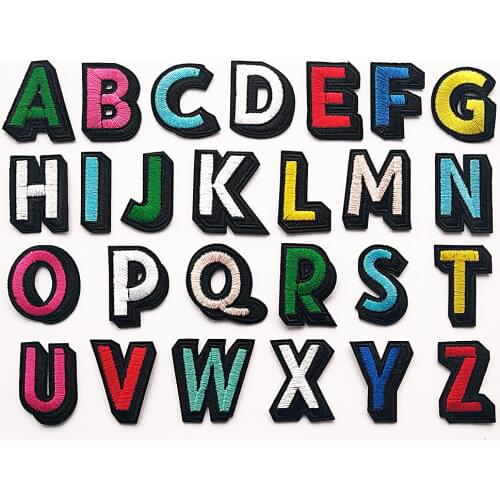 Embroidery Patch English Alphabet A-Z Iron on Patch Letters Stickers Badge for Clothing backpack Diy name Logo Patchs Appliques