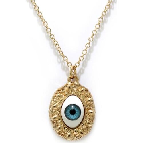 2020 New Fashion Jewelry Gold Color Evil Eye Pendant Necklaces For Women Girl Trendy Short Necklace Party Gift