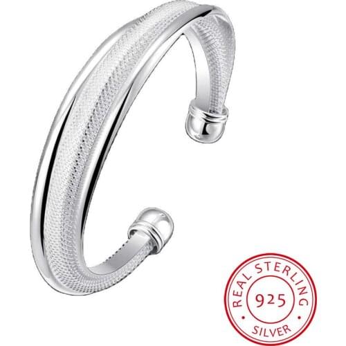 925 Silver Wedding Open Bracelet For Women Men Popular Gold Nick Free Jewelry Valentines Day Lover Gifts Birthday Present