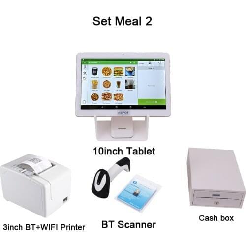 Android POS Machine 10inch WITH 80mm thermal Receipt Printer Bluetooth Scanner Build in WIFI
