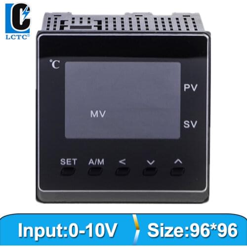 0-10V input 96x96mm 50 segments programmable ramp soak LCD intelligent pid temperature controller SSR/Relay/4-20mA output