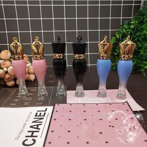 10/30/50pcs Empty Lip Gloss Tubes Crown Mermaid Lip Bottle Clear Cosmetic Containers Travel Portable Transparent Bottle Brush