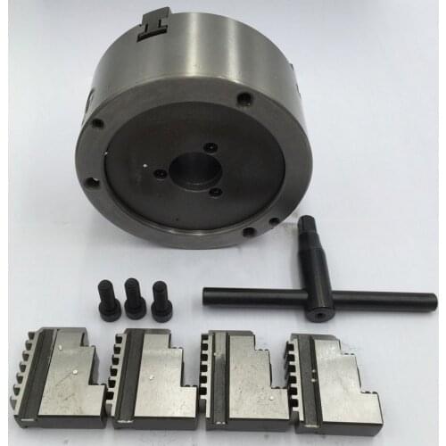 SANOU K12-130 130mm 5'' Self Centering Lathe Chuck 4 Jaw Hardened Reversible Mounting Tool for Drilling Milling woodworking