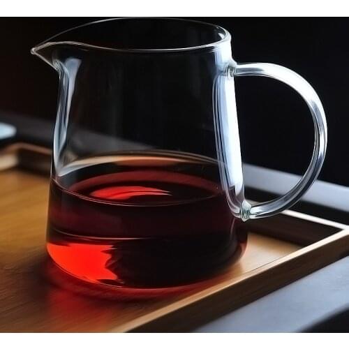 High temperature heat-resistant cup with handle Tea Fair transparent public Kung Fu tea cup thickened with zero