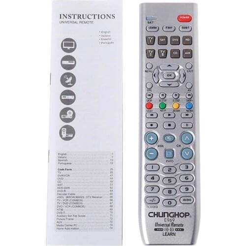 8 in1 White New Smart Universal Remote Control Controller For TV VDO DVD CD AUD SAT