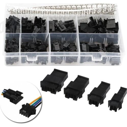 YT 560pcs 2.54mm 2/3/4/5 Pin Black Wire To Board Connectors Male Female Dupont Jumper Pin Header Housing Connector Wire Cable