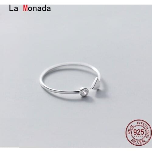 La Monada 52-57mm Triangle Finger Women Ring 925 Sterling Silver Minimalist Rings For Women 925 Silver Fine Jewerly Rings Woman