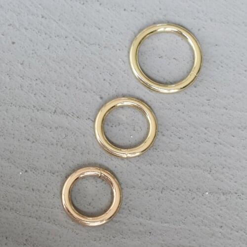 100 Pcs 15/20/25/30mm Gold O Ring Metal Buckle for Handbag Strap Webbing Snap Clasps Purse Bag Handle Connector DIY Leather