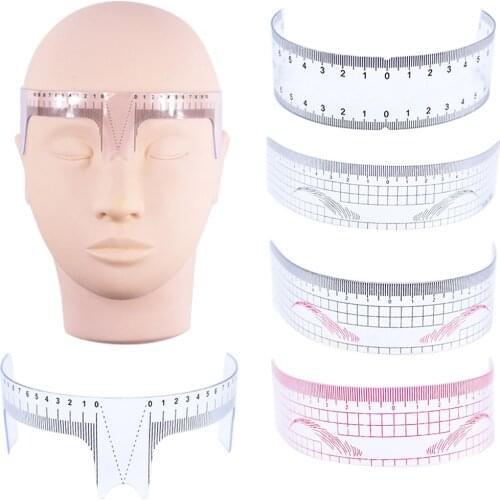 10pcs Disposable Eyebrow Stencil Tattoo Makeup Microblading Measure Tattoo Ruler Beauty Tool Eye Brow Stencil Eyebrow Line Rule
