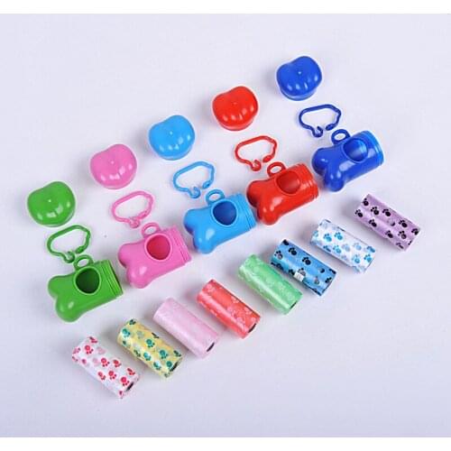 100pcs Pet Dog Garbage Bags Plastic Bone Type Storage Box Degradable Pick Up Waste Poop Bag WB147