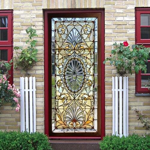 2pc/set Simulated Transparent Glass DIY Door Wall Stickers Home Decor Living Room Vinyl Mural Peel & Stick Waterproof Wallpaper