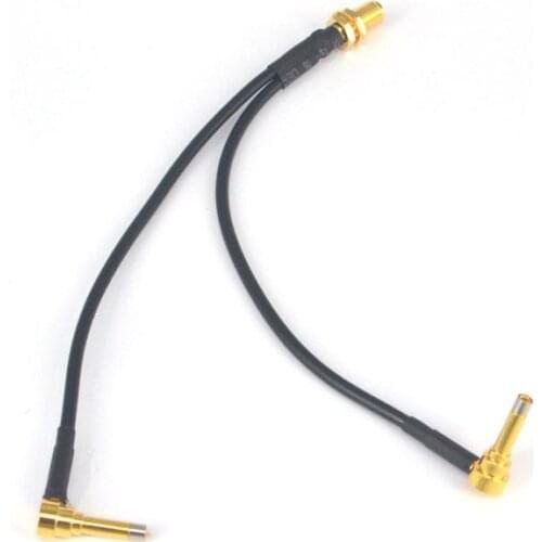 2 piece/lot RF Cable SMA Female to Dual MS156 Double Plug Right Angle Connector Adapter Extension Modem Cable 6