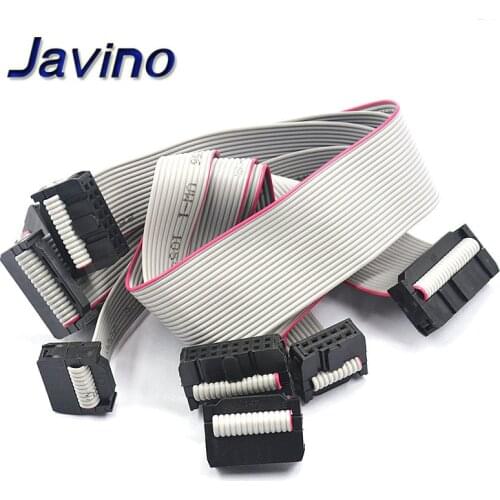 2.54MM pitch JTAG ISP AVR Download Cable Wire FC-6/10/14/16/20/40P PIN Connector Gray Flat Ribbon Data Cable 30CM