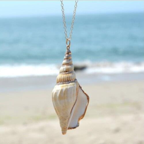 2020 Fashion Jewelry Gold Chain Natural Seashell Pendant Necklace Collares Mujer Moda Collier Long Necklaces For Women