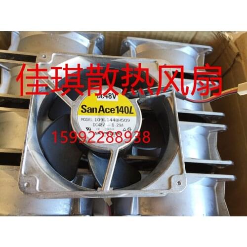 Sanyo Denki 109L1448H509 DC 48V 0.29A 140X140X50mm 3-wire Server Cooling Fan